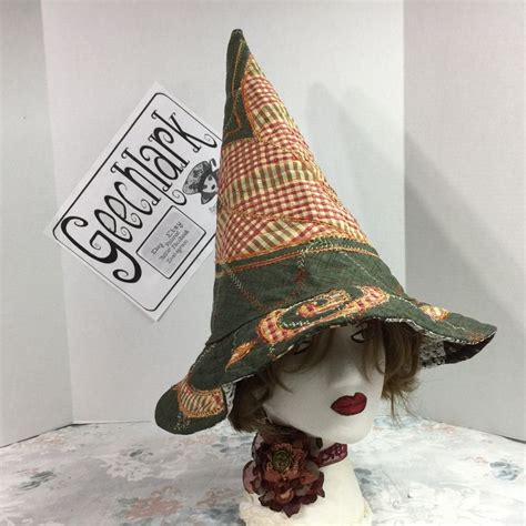 Patchwork Witch Hat Wizard Witchcraft Wiccan Fairy Etsy Witch Hat