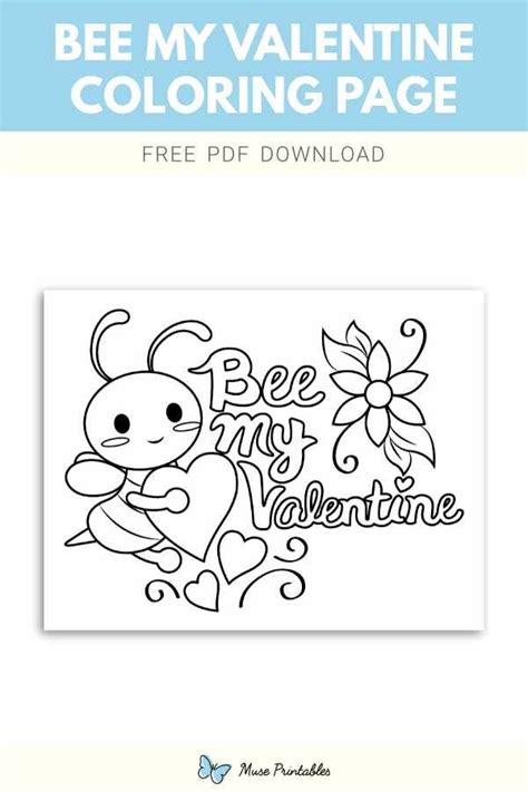 bee  valentine coloring page   valentine coloring