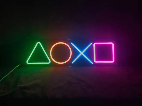playstation neon sign game neon sign led neon sign ps neon etsy