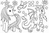 Unicorn Coloring Pages Dragon Cute Friends Kids Adults Fighting Printable Beautiful Anime Baby Dinosaur Girls Animal Printcolorcraft sketch template