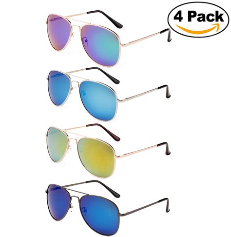 newbee fashion 4 pack polarized sunglasses classic aviator flash full