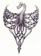 Celtic Knot Dragon Tattoo Knots Tattoos Drawing Dragonfly Dragons Deviantart Trinity Symbols Fantasy Knotwork Designs Viking Cat Drawings Irish St sketch template