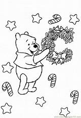 Pooh Christmas Coloring Winnie Pages Colouring Popular sketch template
