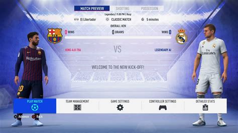 fifa  barcelona  real madrid full gameplay pps youtube