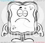 Toast Depressed Jam Mascot Outlined Coloring Clipart Cartoon Vector Thoman Cory sketch template