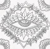 Psychedelic Hippy Outline Trippy Malvorlagen Ausmalen Begs Colouring Auge Cool Native Madness Divers sketch template