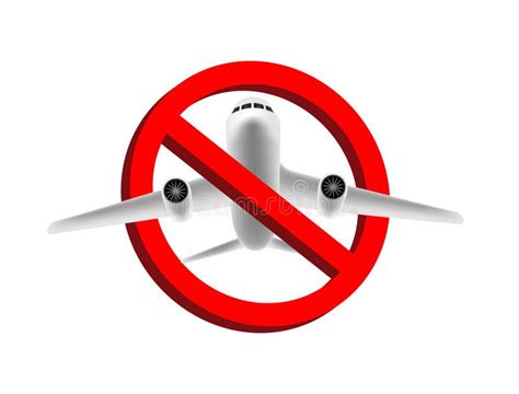 plane forbidden flight sign  white background stock illustration illustration
