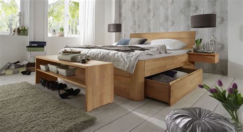 massivholz doppelbett mit bettkasten zarbo schlafzimmer design