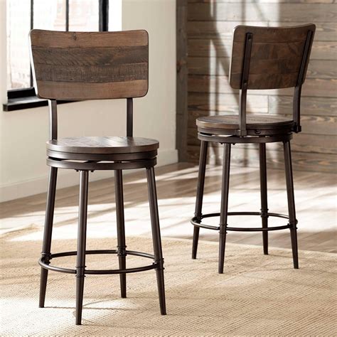 hillsdale metal stools swivel counter stool  wood
