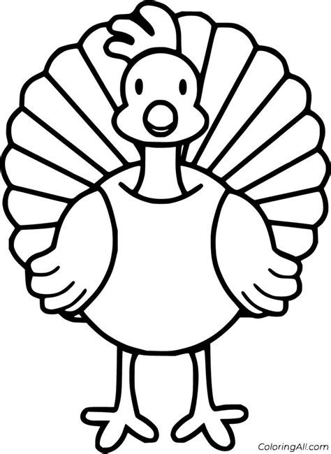 printable turkey coloring pages  vector format easy  print