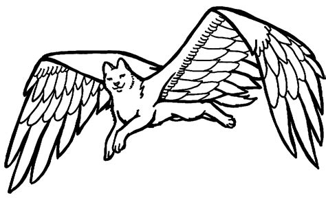 winged wolf coloring pages   winged wolf coloring