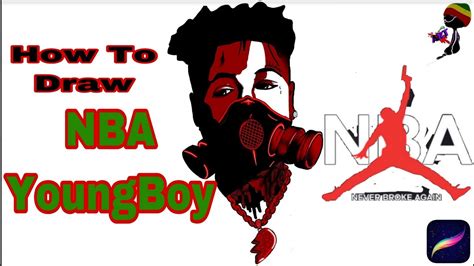 draw nba youngboy  broke  step  step  procreate ipad pro drawing rapper