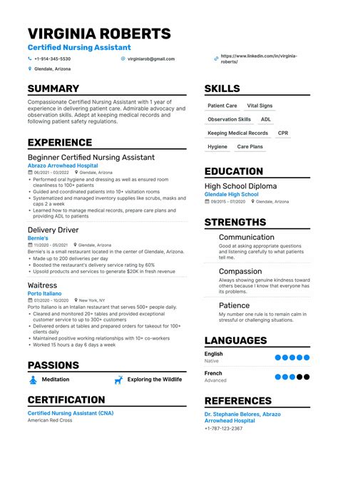 nursing assistant resume examples guide