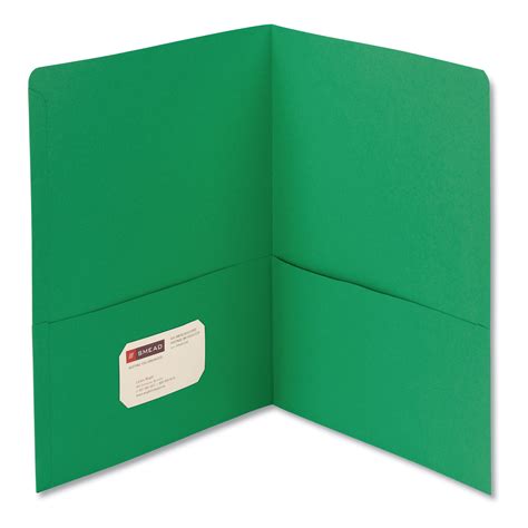 smead  pocket folder  sheet capacity green box