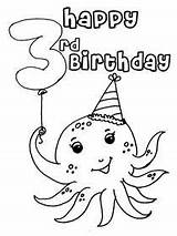 Cards Printable Birthday Happy Card Coloring 3rd Gotfreecards Print Create sketch template