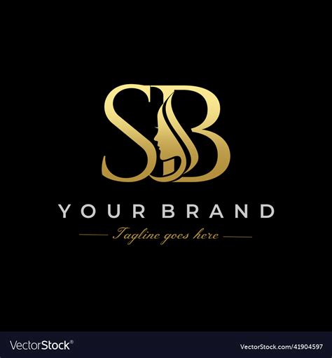 initial letter sb beauty face logo design vector image