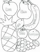 Coloring Spirit Fruit Fruits Pages Bible School Crafts Printable Sunday Sheets Colouring Kids Lessons Craft Church Printables Activities Preschool Templates sketch template