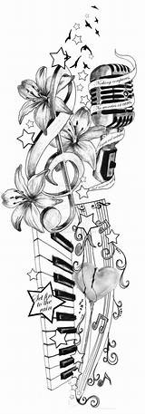 Tattoo Music sketch template