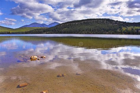 shallow lake stock photo image  reserve rocky distant