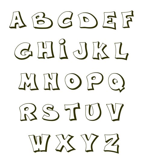 cute printable bubble letters     printablee