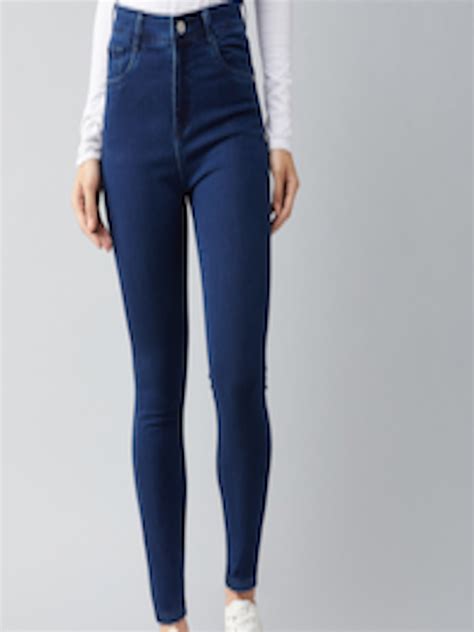 Buy Dolce Crudo Navy Blue Skinny Fit High Rise Stretchable Jeans