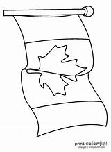 Flag Waving Canadian Coloring Pages Print Canada Printcolorfun sketch template