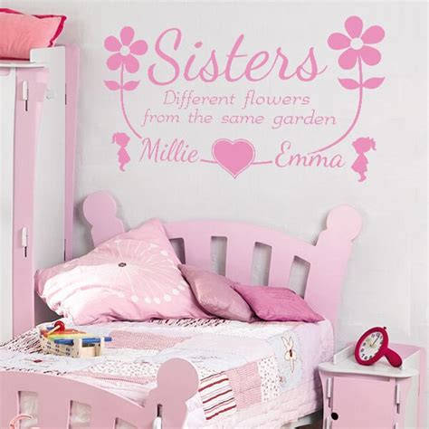 custom namen twins muurtattoo meisjes kamer decoratie baby  vrienden muurstickers tweeling
