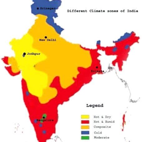 climate zones map  india