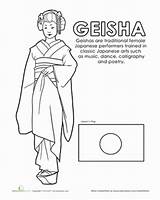 Geisha Coloring Color Worksheets Designlooter Pages Grade Second Choose Board sketch template