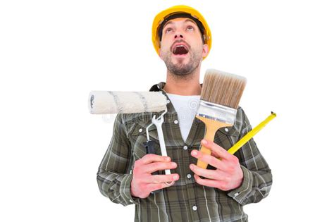 worker screaming tools stock image image of expressions