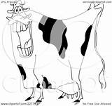 Cow Outline Coloring Happy Yayayoyo Royalty Clipart Illustration Rf 2021 sketch template