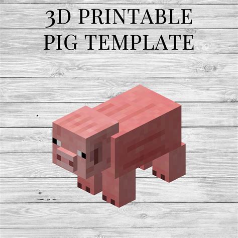 pig printable minecraft pig papercraft template