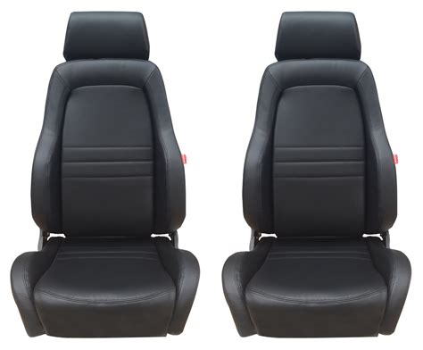 adventurer  wd bucket seat pair   black leather adr approved jeep  ebay