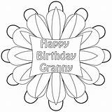 Birthday Happy Pages Coloring Grandma Granny Grandmother Colouring Printable Great Cards Choose Board sketch template
