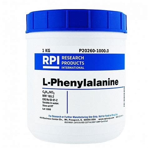 63 91 2 165 2 L Phenylalanine 30ud68 P20260 1000 0 Grainger
