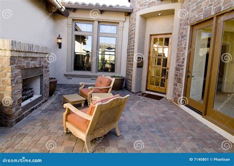 attractive courtyard entrance stock image image  patio table