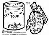 Coloring Soup Warhol Pages Template Edupics Large sketch template