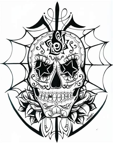 pin  joe continanzi  skulls  shit skull coloring pages tattoo