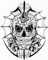 Skull Tattoo Dead Coloring Pages Skulls Tattoos Mexican Angels Designs Demons Adult Sugar Awesome Totenkopf Printable Stencils Books Car Colouring sketch template