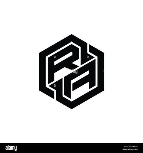 Ra Logo Monogram Gaming With Hexagon Geometric Shape Design Template