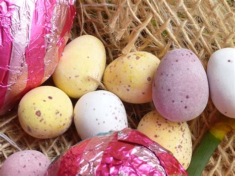 colorful sugar coated mini easter eggs creative commons stock image