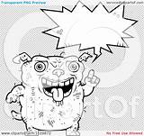 Ugly Outlined Talking Dog Coloring Clipart Vector Cartoon Thoman Cory sketch template