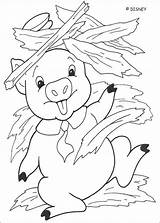 Straw Fifer Running Coloring Pages Hellokids Print Color Pigs Little sketch template