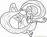 Coloring Rapunzel Hair Tangled Pages Coloringpages101 sketch template