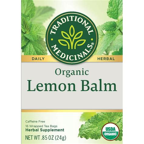 Traditional Medicinals Organic Lemon Balm Herbal Tea Tea Bags 16 Ct