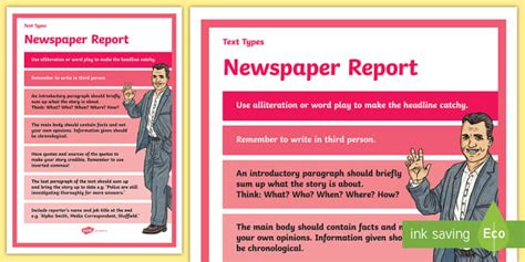 text types guide newspaper report display poster twinkl