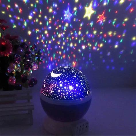 led night light bedside colorful decorative fancy projection rotating