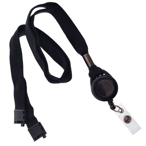 pack comfort black breakaway lanyard retractable badge reel combo stretchy neck strap
