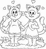 Cats Two Coloring sketch template