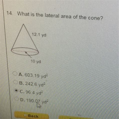 What Is The Lateral Area Of The Cone